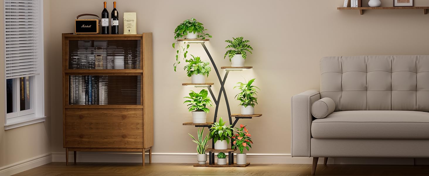 plant stand with light