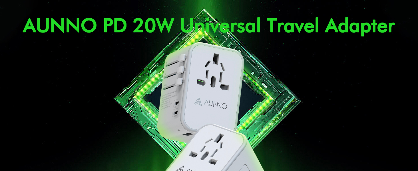 AUNNO Travel Adapter