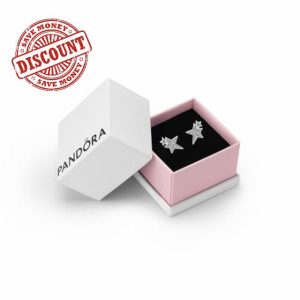 Pandora Moments Women's Sterling Silver Sparkling Asymmetrical Stars Stud Earrings