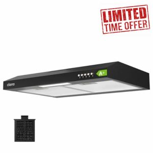 CIARRA ASB6903D 60cm Visor Cooker Hood Undercabinet Hoods Wall Mounted Kitchen Extractor Fan 600mm Top Vented Range Hood            [Energy Class A+]