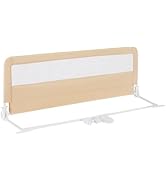 GYMAX Baby Bed Rail, Foldable Mesh Bedside Guardrail with Adjustable Fastening Belt, Universal Ki...