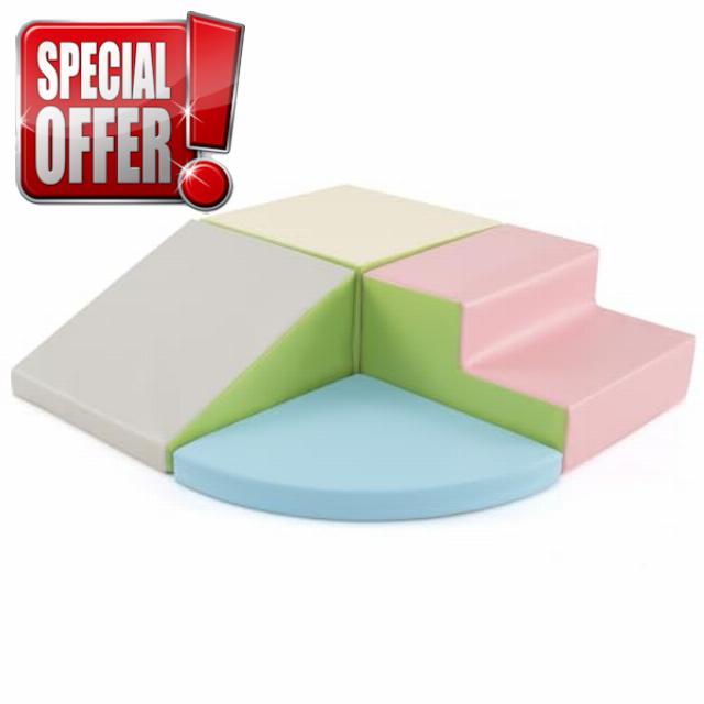 COSTWAY 4 Pieces Climb and Crawl Foam Play Set