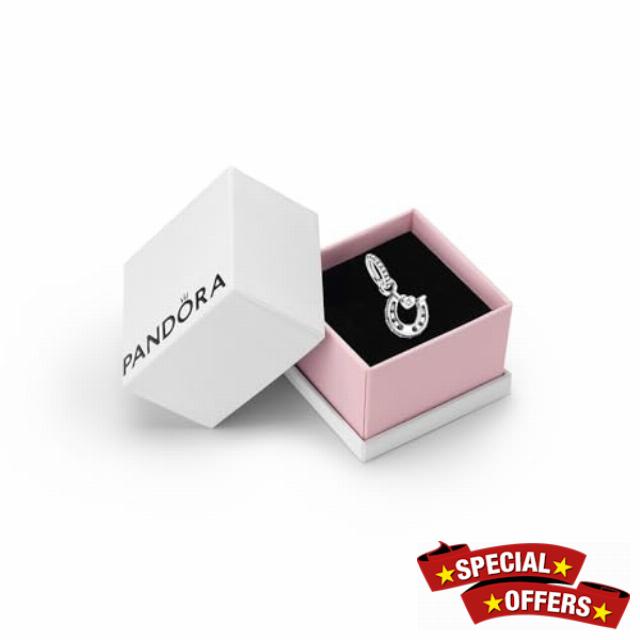 Pandora Moments Women's Sterling Silver Good Luck Horseshoe Dangle Charm
