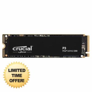 Crucial P3 1TB M.2 PCIe Gen3 NVMe Internal SSD - Up to 3500MB/s - CT1000P3SSD801 (Acronis Edition)