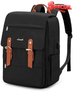 LOVEVOOK 17.3 Inch Black Backpack Women
