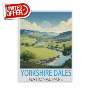 BEAYODKP Paint by Numbers,Yorkshire Dales Vintage Travel Poster,Landscape Kit for Adults Beginner DIY Oil Painting(50x60cm)-AF82