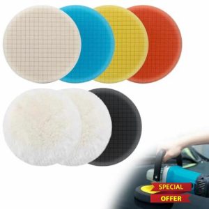 125mm Polishing Pads Kit - 7PCS Car Compound Buffing Sponge Pads Buffing Pad For Car Buffer DA Dual Action Polisher and Drill
