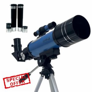 Oypla Astronomical 400-70 Portable Refractor Telescope with Lightweight Tripod - 200x Magnificatio
