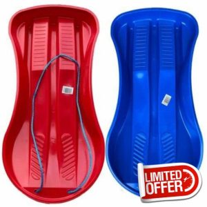 OptiProducts® Heavy Duty Large Unisex Children & Adults Snow Sledge Toboggan Sledge Rope Sled Play Snow Ice Select your color Choice