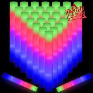 AUOHTOWRT 156pcs Giant Glow Foam Sticks