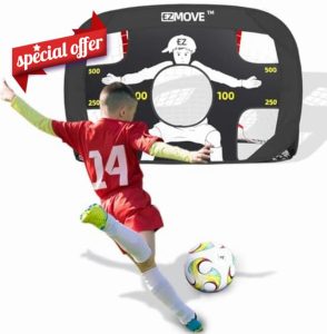 ezmove Black Football Goal Mini Pop Up Football Net Goals for Kids Garden Training Equipment Boys Gifts