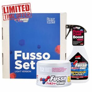 SOFT99 Boxed Fusso Bundle - Fusso Coat Light 12 Month Wax + Speed Barrier Quick Detailer 500ml -12 Months Car Wax