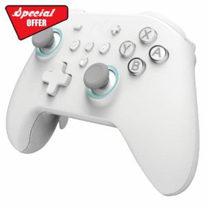 GuliKit KK3 Max Game Controller Hall Effect Joysticks Analog & Digital Triggers Wireless Pro 1000HZ Polling Rate Maglev/HD/Rotory Vibration Compatible with Switch/PC/Android/iOS/Steam Deck (White)