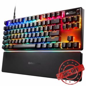 SteelSeries Apex Pro TKL Gen 3 (2025) - HyperMagnetic Gaming Keyboard - Adjustable Actuation - Rapid Trigger - Game-Ready Presets - Protection Mode - Rapid Tap/SOCD - American QWERTY Layout - TKL