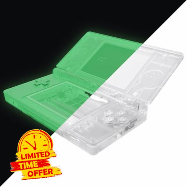 eXtremeRate Glow in Dark - Green Replacement Full Housing Shell for Nintendo DS Lite