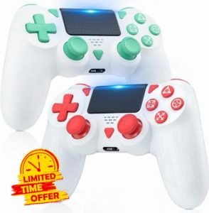 FOIRCEADAL 2Pack Wircless Controller for Ps-4 Gamepad with 6-Axis Motion Sensor Turbo Touch Pad Joystick for Ps-4/pro/slim/PC