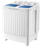 TANGZON Twin Tub Washing Machine, 10.5/8.5/4.5KG Portable Washer and Spin Dryer Combo with Timer ...