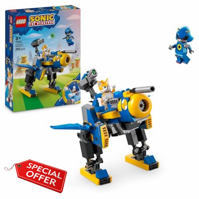 LEGO Sonic the Hedgehog Cyclone vs. Metal Sonic Toy - Collectible Mech Figure with 2 Video Game Minifigures - Gift Idea for 8+ Year Old Boys or Girls & Teenage Gamers - 77002