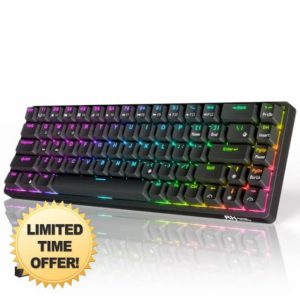 RK ROYAL KLUDGE RK G68 Wireless Mechanical Keyboard 2.4G/Bluetooth/Wired RGB Gaming Keyboard 65% US Layout Blue Switch for Win/Mac