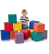 GYMAX Soft Play Equipment, 6-Piece Kids Activity Set, Baby Soft Foam Blocks Interactive Toy for C...
