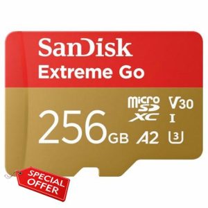 SanDisk 256GB Extreme Go micro SDXC card + SD adapter