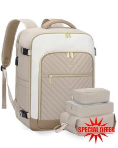 LOVEVOOK Travel Backpack Womens Cabin Bag Large 17 inch Laptop Rucksack for Plane Hand Luggage Waterproof Weekend Overnight Carry On Bag for Ladies 40L Maternity Hospital Bag