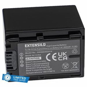 EXTENSILO 1x Battery compatible with Sony FDR-AX33