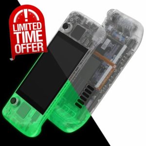 eXtremeRate Glow in Dark - Green Custom Faceplate Back Plate Shell for Steam Deck LCD