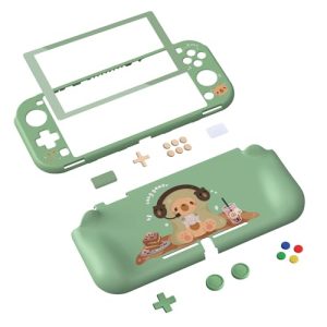 Hard Shell Grip Cover for Nintendo Switch Lite w/Screen Protector & Thumb Grip Caps & Button Caps - Cozy Gamer Bea