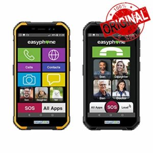 Easyphone Tough Rugged Easy Smartphone - Any SIM - Great for Home Outdoors and Elderly - Rubber Protection Drop-Proof & Underwater Camera - Long-Lasting Battery - UK Seller 12 Month Cover - NC