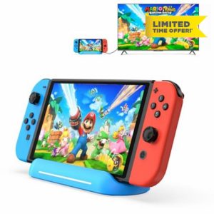 5 in 1 Switch Dock for Nintendo Switch OLED TV Adapter Switch Docking Station with HDMI USB 3.0 Port Type C Charging Type C Connectors Travel Switch Base Portable USB C Hub Stand