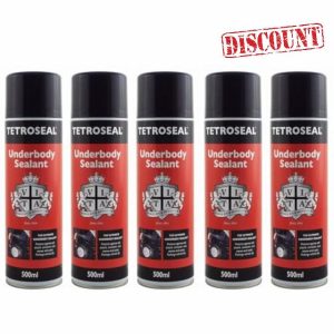Tetroseal 5 X Aerosol Underbody Sealant Car Underseal Spray 500ml Seal Protection Spray Simple black finish with a long lasting protective coating