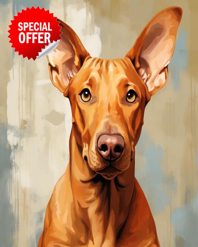 ANSIWEIGO Egyptian Hound Themed Paint by Numbers - Easy DIY Painting Kit with Canvas and Tools
