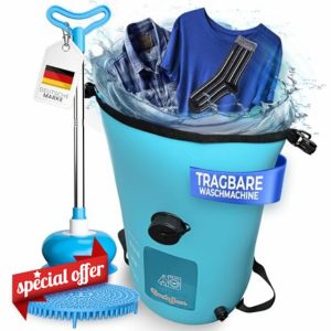 Portable Washing Machine Without Electricity - Foldable Wash Bag Plunger Washboard Set