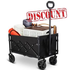 Festival Trolley Foldable Utility Wagon Cart with Wheels and Telescopic Handle for Gardening