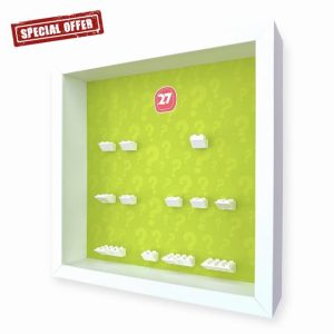 FRAMEPUNK Minifigure Display Case - for LEGO Minifigures Series 27 71048 - Wall Mount or Free Stand - Deep for accessories - Removable Front for Easy Access - White Case