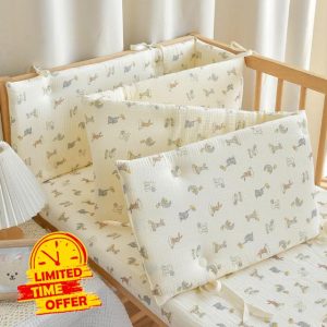ENAZKLADB Cot Bumper Breathable Crib Bumper Baby Cot Liners Cot Bumpers For Cot Bed Padded Cot Bumper Cotbed Bumper For One Side Baby Cot Bumpers Crib Rail Cover Baby Crib Bumpe