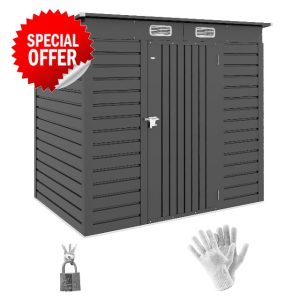Outsunny 6.3 x 4.3FT Garden Shed. Galvanised Metal Shed