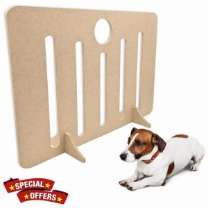 See-Through Wooden Pet Stopper Dog Barrier Gate for Stairs Freestanding Dog Stopper for Stairs