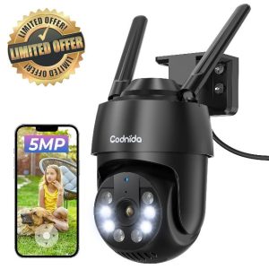 Codnida 5MP Security WiFi Outdoor Camera with 2.4/5Ghz