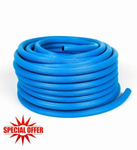TW Wholesale 50m Heavy Duty Hose Pipe - Industrial Strength Anti-Kink Fluted Ribbed Blue Hosepipe for Gardening