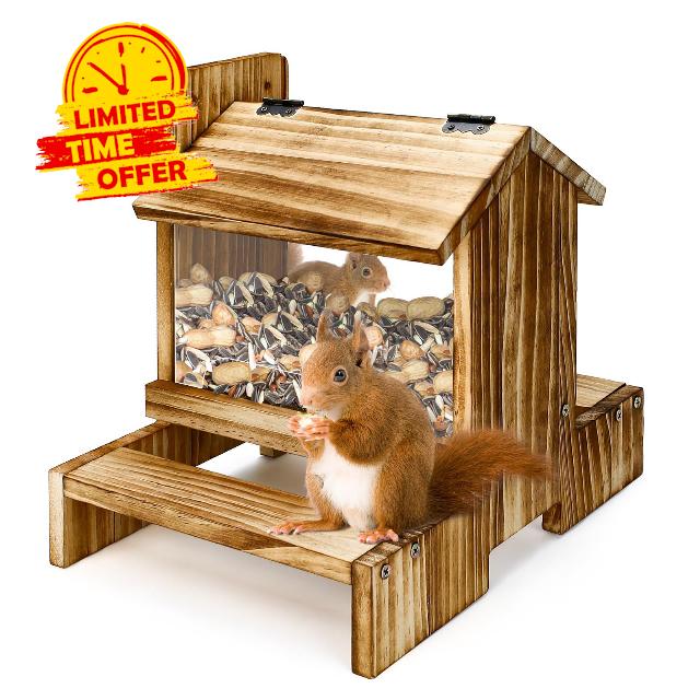 Wooden Squirrel Feeder