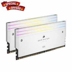 CORSAIR DOMINATOR TITANIUM DDR5 RGB Light Enhancement Kit – 2x Modules – 0GB RAM – CORSAIR iCUE Compatible – White