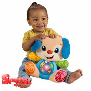 Fisher-Price Baby Learning Toy Laugh & Learn Smart Stages Puppy Musical Plush with Smart Stages for Infants Ages 6+ Months