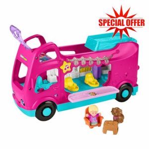 Fisher-Price Little People Toddler Toy Barbie Little Dreamcamper RV Playset with Lights