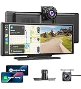 ESSGOO A-pple Carplay & Android Auto with 9 Inch IPS Screen, Wireless A-pple Carplay with Mirror ...
