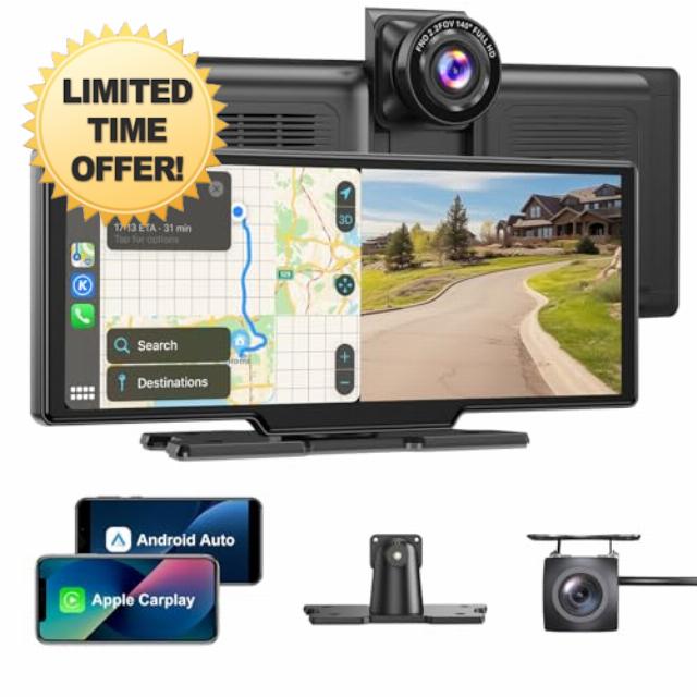 ESSGOO 10.26" IPS CarPlay Screen for Cars