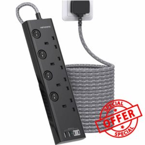 Black Extension Lead 5M