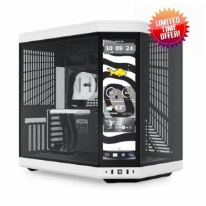 HYTE Y70 Touch Infinite Dual Chamber ATX Mid Tower Modern Aesthetic Case with Integrated 2.5K LCD Touchscreen - Panda