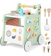 Maxmass 2-in-1 Baby Walker, Foldable Infant Activity Center with 3 Adjustable Heights, Wheels, Pa...